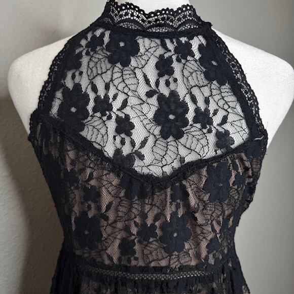 Mia Joy Fairy Goth Black Lace Tiered Ruffle Dress Size Small - Picture 10 of 16